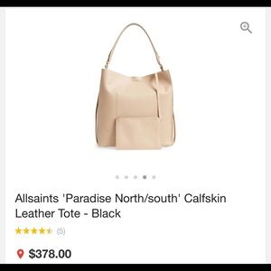 All saints paradise calfskin leather tote